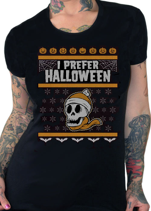 I prefer halloween ugly Christmas sweater tee by cartel ink for pinky star