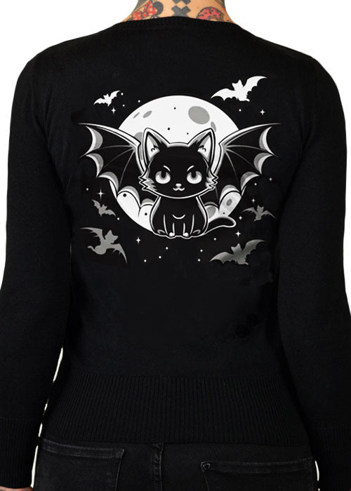 black cat full moon gothic cardigan sweater by cartel ink for pinky star