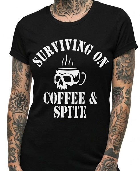 surviving on coffee and spite tee by pinky star