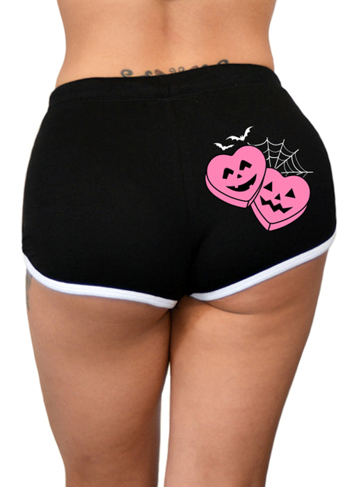 spooky candy heart gothic shorts by pinky star