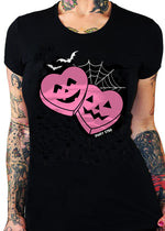 Spooky candy halloween gothic heart tee by pinky star