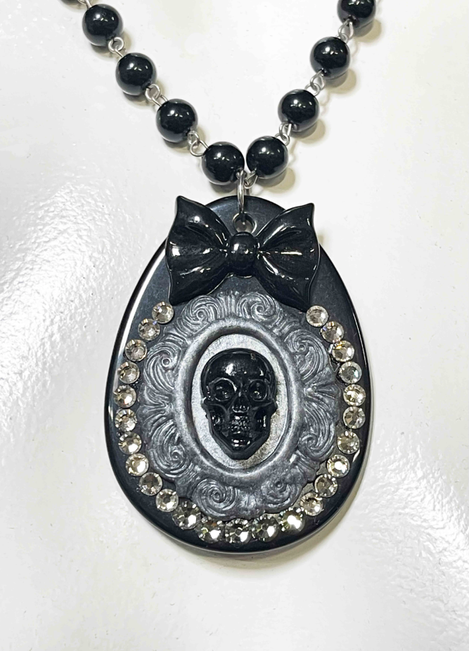 Belladonna Skull Cameo Necklace