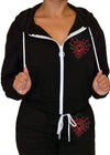 Heart Web Cropped Zipup Hoodie