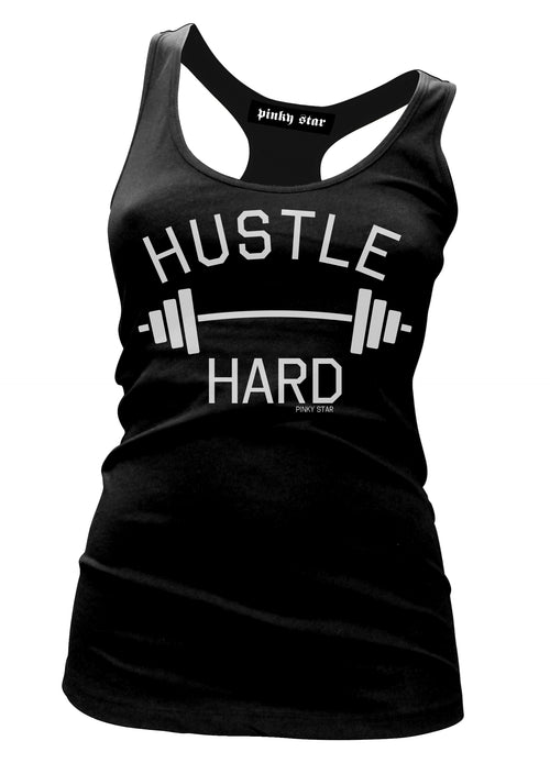 hustle hard tank - pinky star